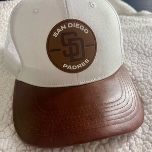 San Diego Padres White and Brown Cap. Limited edition giveaway hat.